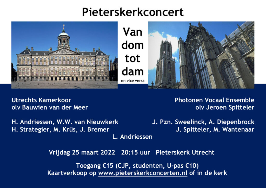 Poster Duoconcert Van Dom tot Dam